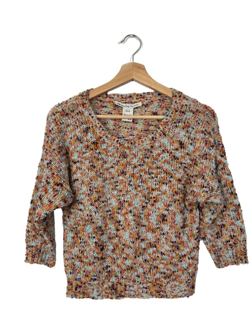 Women's Confetti  Open Knit Sweater Size XS Fall Multicolor Boho Cozy Soft Comfy